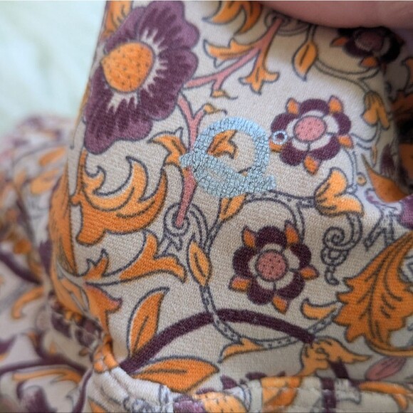 Liquido Orange Pink Purple Floral Leggings S Small High Rise Waisted - Picture 8 of 8